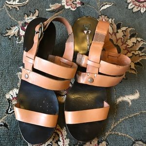 Dani Black Heeled Sandals in Tan- ALL Leather